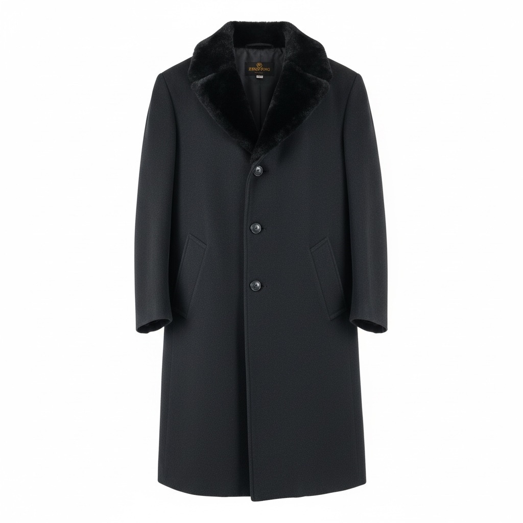Classic Black Men's Pea Coat - Mr. Moneybags